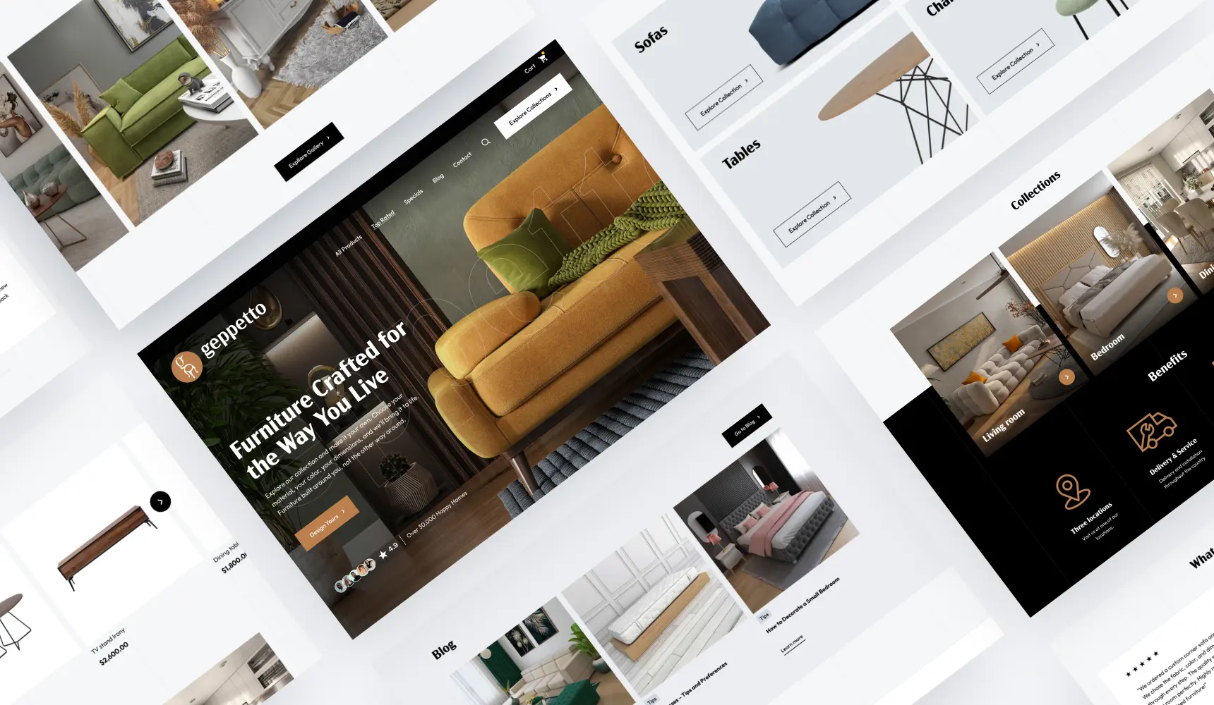 Furniture store website design