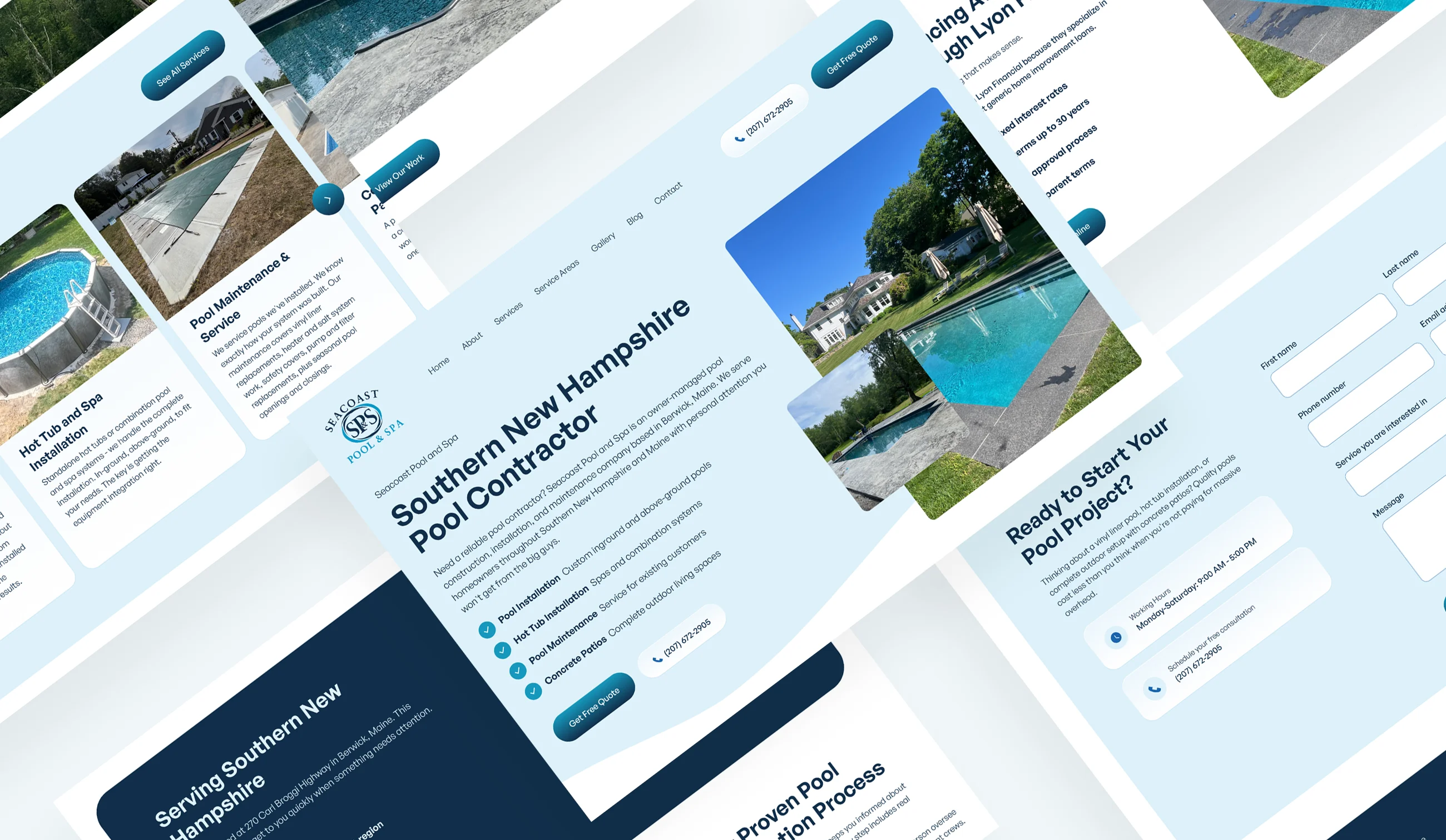 Pool contractor website design