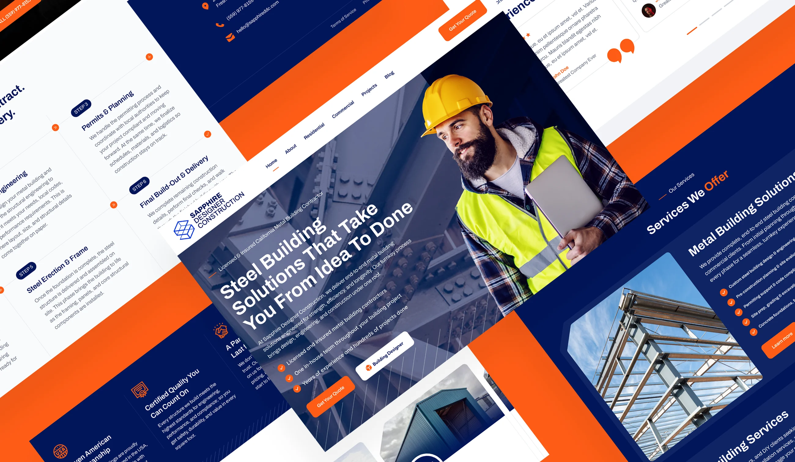 Steel building solutions website design