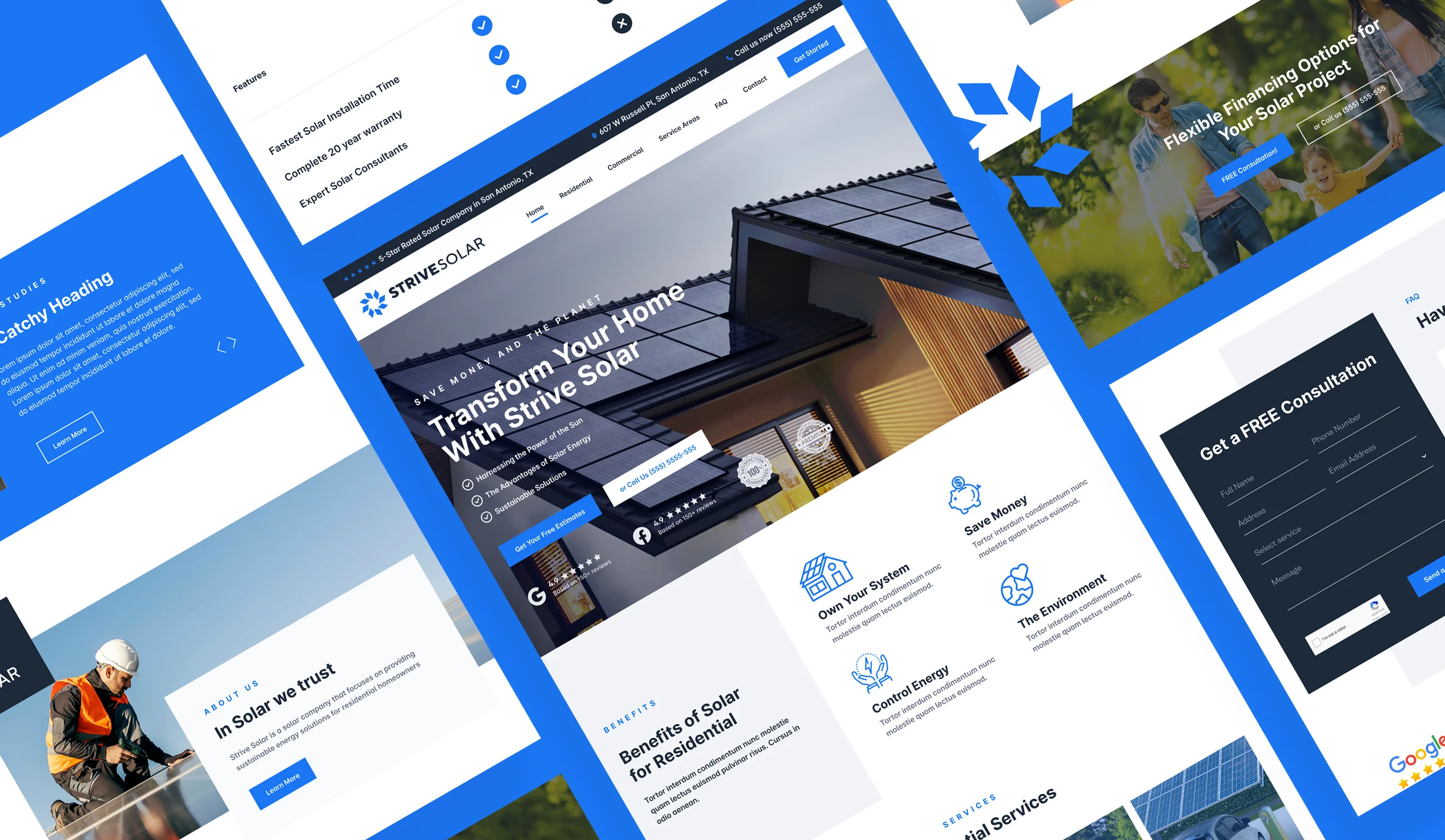Residential solar company website design