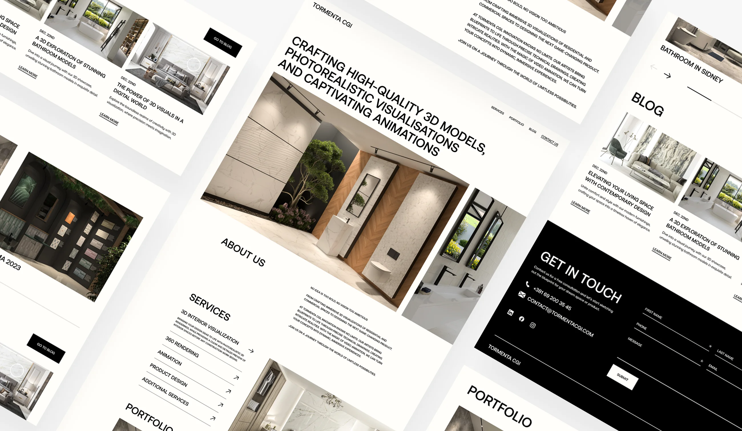 3D visualization studio website design