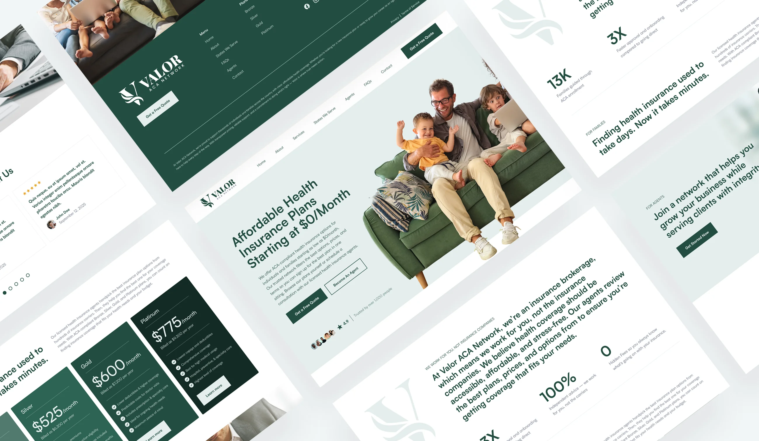 Health insurance website design